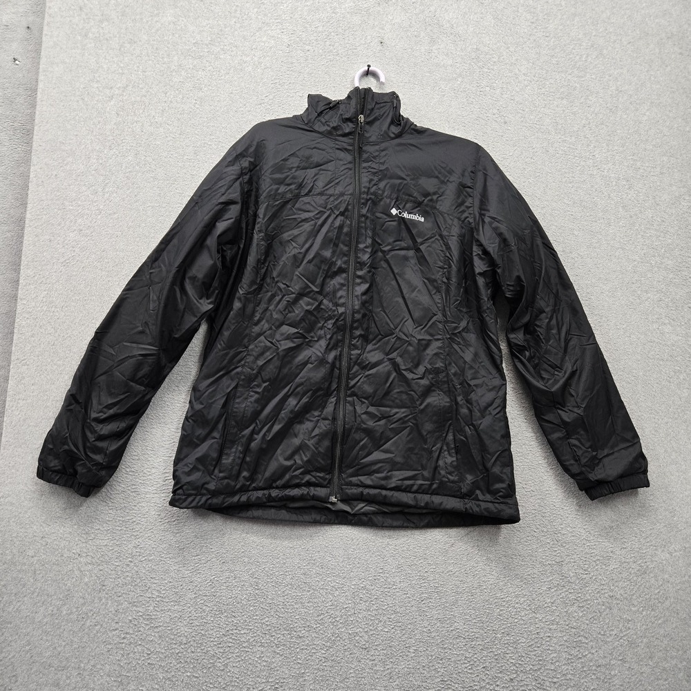 Columbia Women Jacket L Black Nylon XL0631 Switchback Sherpa Lined Hooded